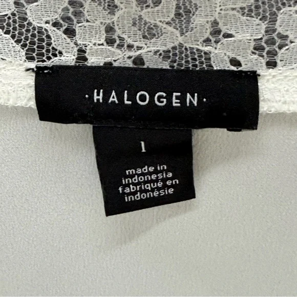 Halogen Lace Trim Cami Top Womens L‎ White Lace Trim Feminine Flirty Coquette - Picture 9 of 11